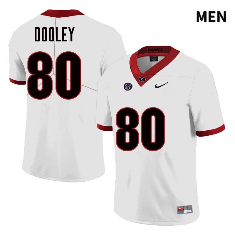 Georgia Bulldogs Men's J.T. Dooley #80 White Stitched College UGA Football Jersey 23UV013ER